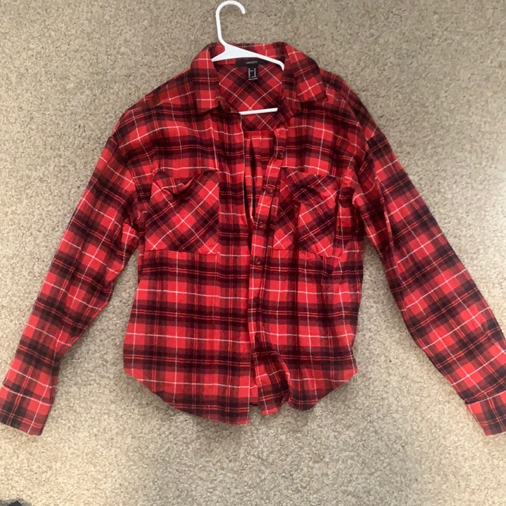 Thick red flannel